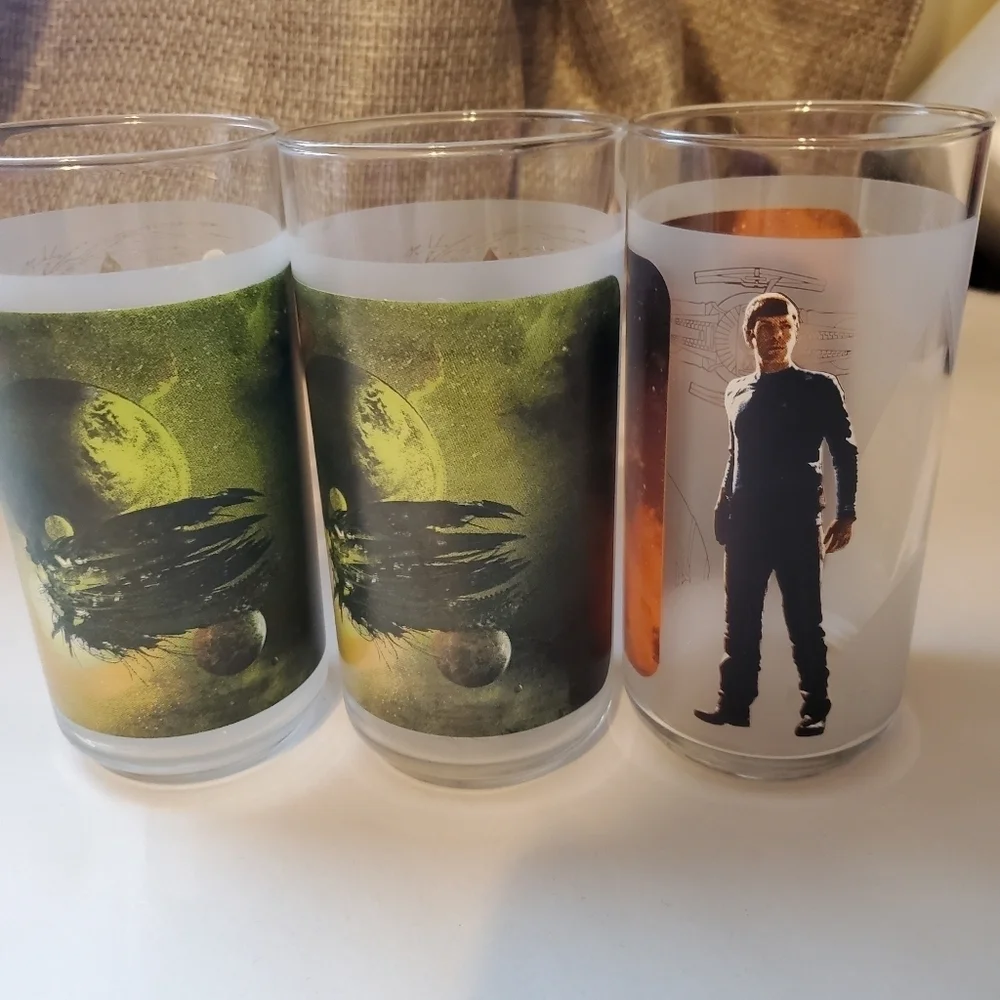 Star Trek Character Glass Set. Set Of 3. 2008 Burger King. Collectors.